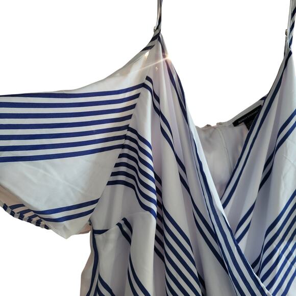 Brand New Ashley Stewart Belted Striped Maxi Dress Size 24 Blue and White - Picture 4 of 14